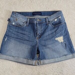 Rock Republic Womens Denim Shorts Distressed Star Detail Cuffed Size 10